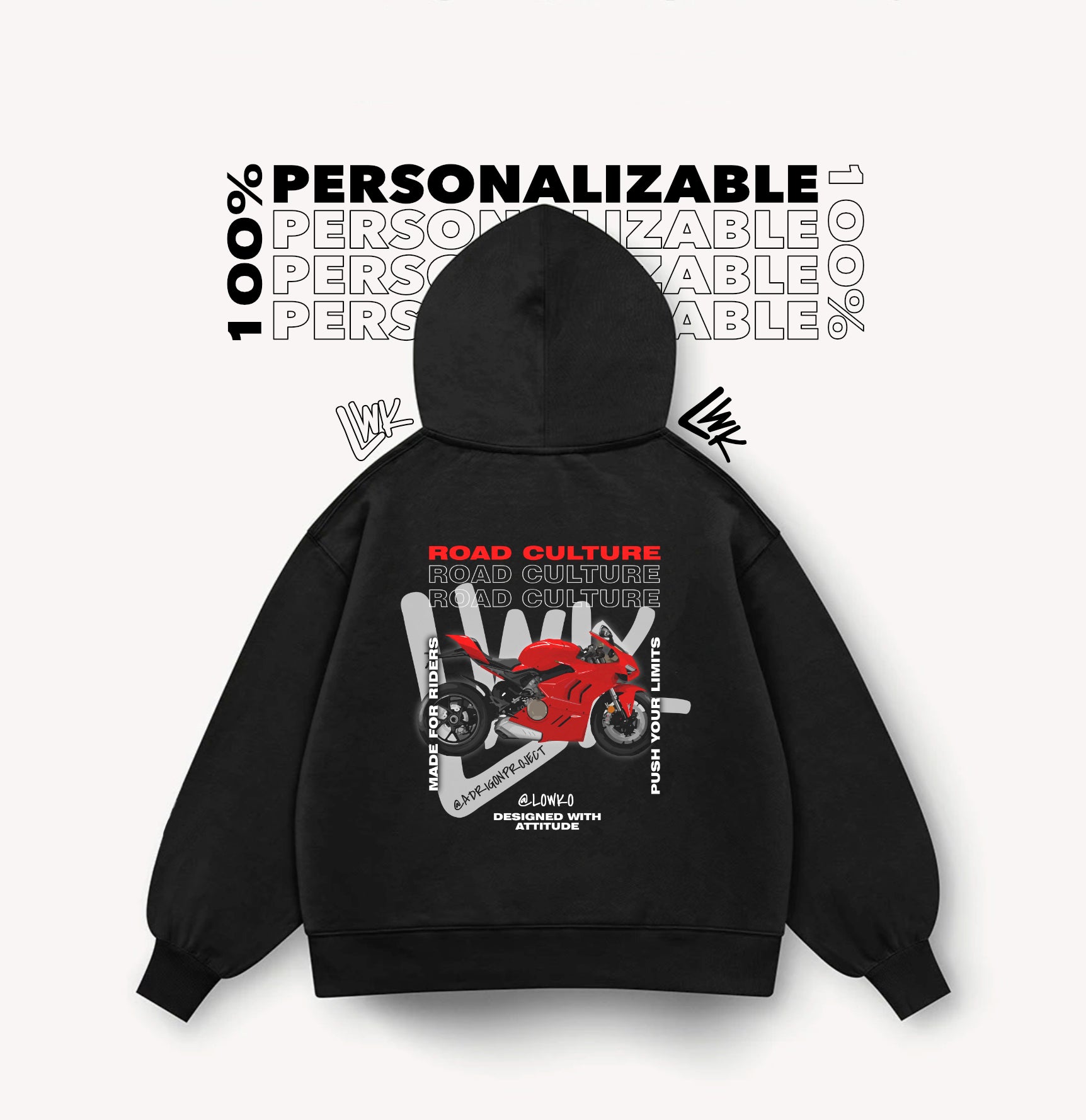 Sudadera LOWKO “Road Culture” – Edición Personalizable